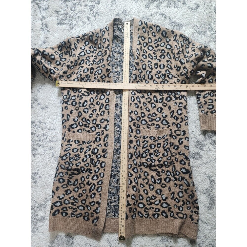 Jodifl Open Front Leopard Long Cardigan Sweater Women’s Medium Soft Fall Pockets - Picture 4 of 6